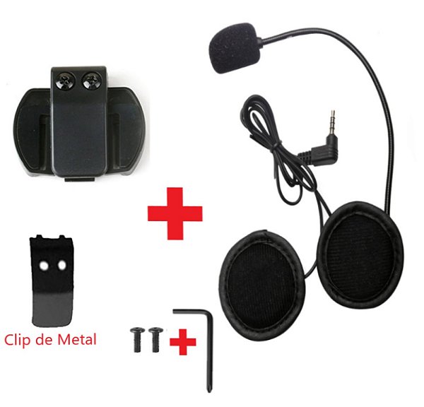 Kit Fone Microfone  Clip comunicador Ejeas V6 V4 E6