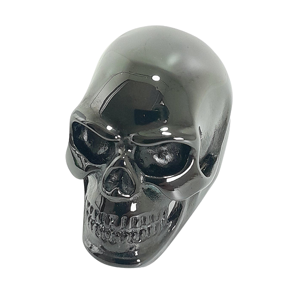 Anel Caveira Grande Aço Anodizado Preto