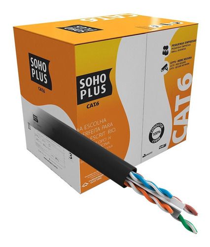 Cabo Furukawa Soho Plus CAT.6, 305 Metros, Preto, 23400187