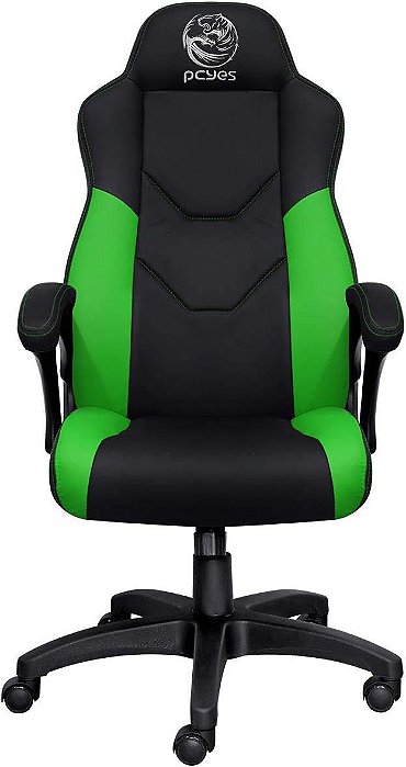 Cadeira Gamer PCYES Mad Racer V6 Turbo, 120 Kg, Preto/Verde