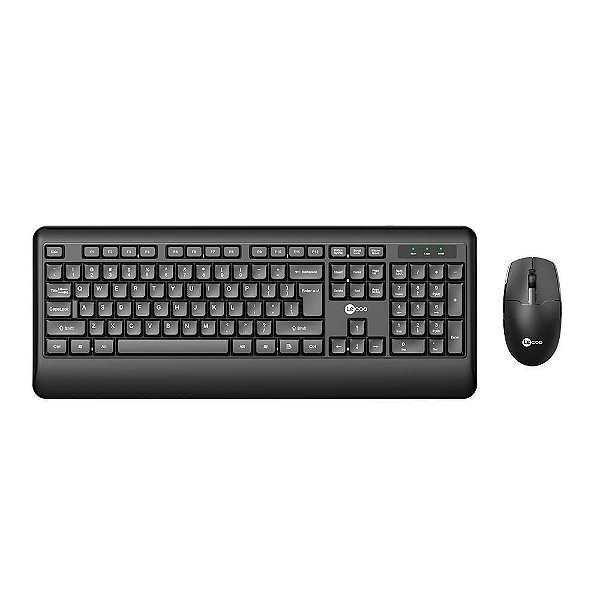 Kit Teclado e Mouse Lecoo KW202, USB, Wireless, ABNT2, Preto