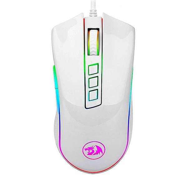 Mouse Redragon Cobra Lunar White, RGB, USB, 12400 DPI, 8 Botões Programáveis, Branco, M711W V2