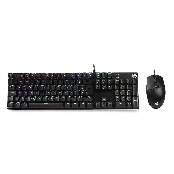 Kit Teclado e Mouse HP GM300, USB, Membrana, ABNT2, Preto