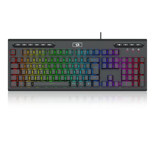 Teclado Membrana Redragon Aditya, RGB, Full-Size, ABNT2, Preto, K513-RGB