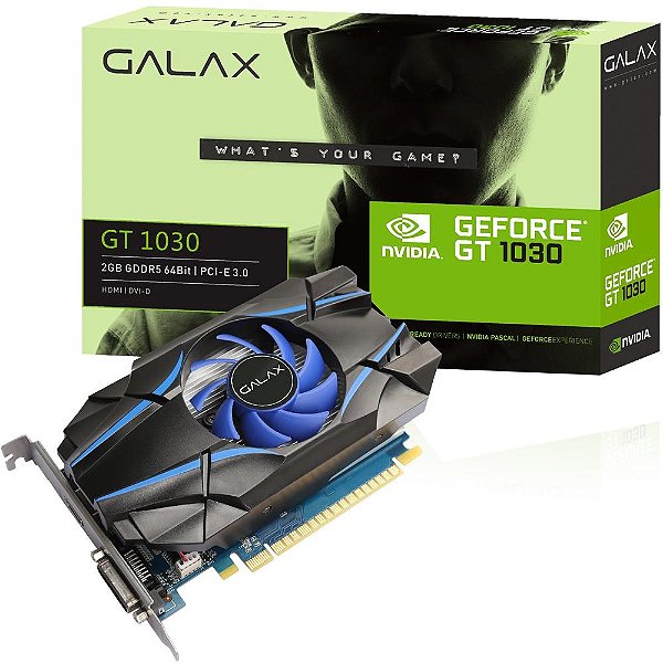 Placa de Vídeo Galax GT 1030, 2GB, GDDR5, 30NPH4HVQ4ST
