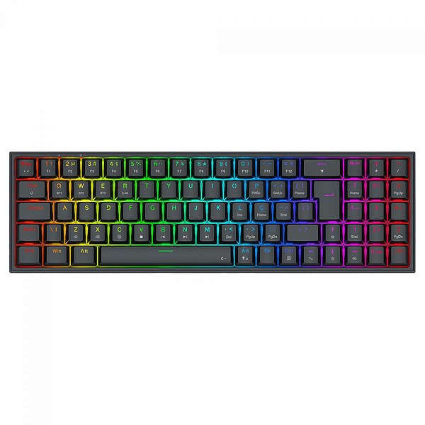 Teclado Mecânico Redragon Pollux Pro, RGB, 75%, 3 Modos Conexão, Switch Brown, ABNT2, Preto, K628RGB-PRO (PT-BROWN)