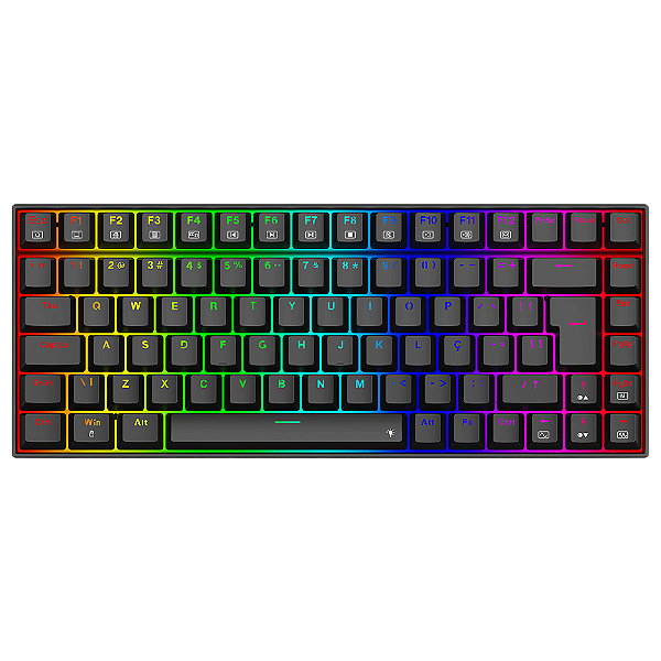 Teclado Mecânico Redragon Phantom, RGB, USB, 75%, ABNT2, Switch Marrom, Preto, K629-RGB (PT-BROWN)