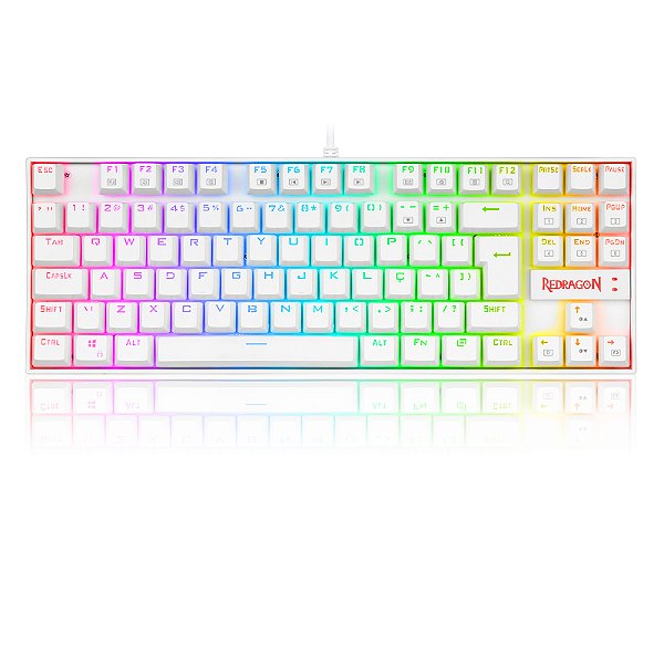 Teclado Magnético Redragon Kumara Pro Lunar White, RGB, USB, Switch Brown, ABNT2, Branco, K552W-RGB-PRO (PT-BROWN)