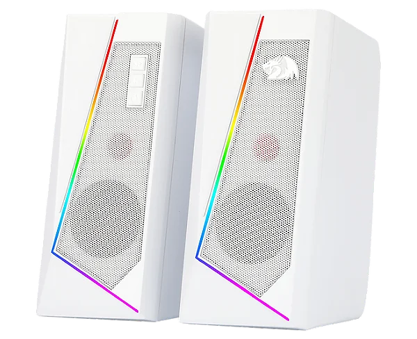 Caixa de Som Redragon Anvil Lunar White, RGB, USB/P2, 3Wx2, Branco, GS520W