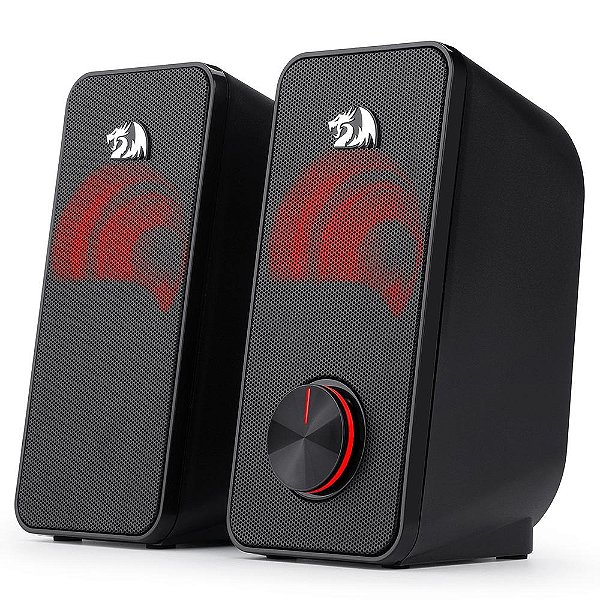 Caixa de Som Redragon Stentor, LED, 5Wx2, P2, Preto, GS500