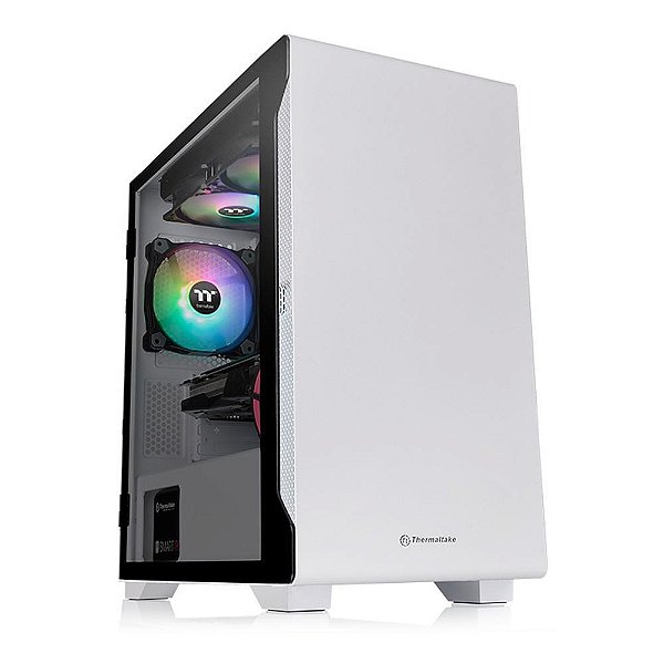 Gabinete Thermaltake Versa S100 TG Snow, Mid-Tower, Lateral Vidro Temperado, Fan 1x120mm, Branco, CA-1Q9-00S6WN-00