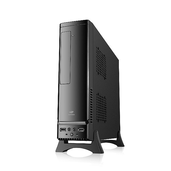 Gabinete C3Tech DT-100V2BK, Slim Tower, Fonte PS-200SFX, Preto