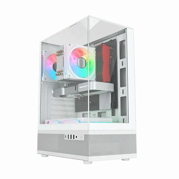 Gabinete Liketec Kingdom Snow, Mid-Tower, Frente Lateral e Topo Vidro Temperado, Branco, LC-AT-KINGDOM-2096