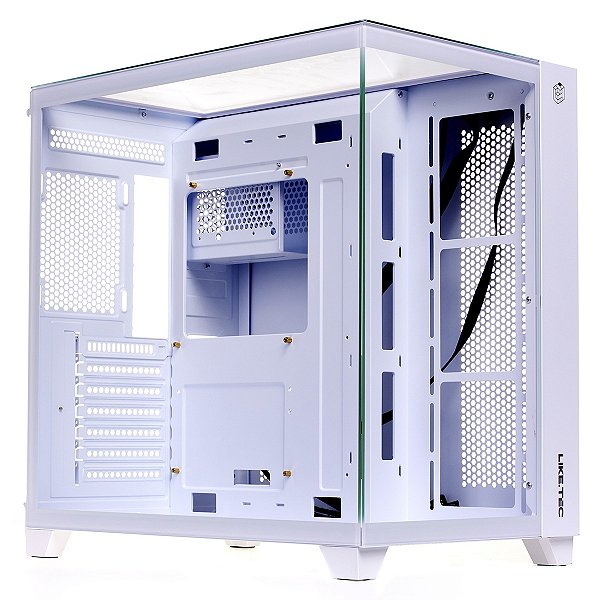 Gabinete Liketec Zeus Pro Glass Snow, Mid-Tower, Frente e Lateral Vidro Temperado, Branco, LC-CB3X3-ZEUS-2121
