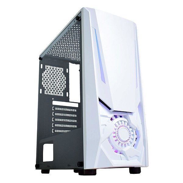 Gabinete K-Mex Jaeger White II, Mid-Tower, Lateral Vidro Temperado, Fan 1x120mm, Branco, CG-W2TJ
