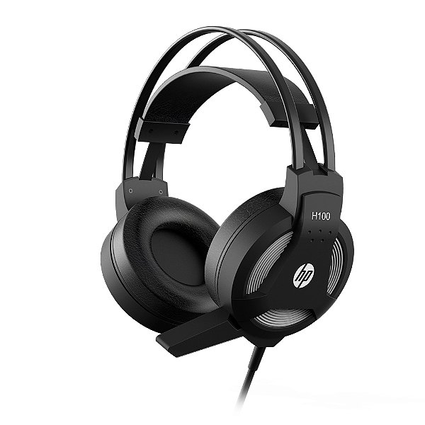Headset HP H100, Driver 50mm, P2 3.5mm, Preto, 7QV34AA