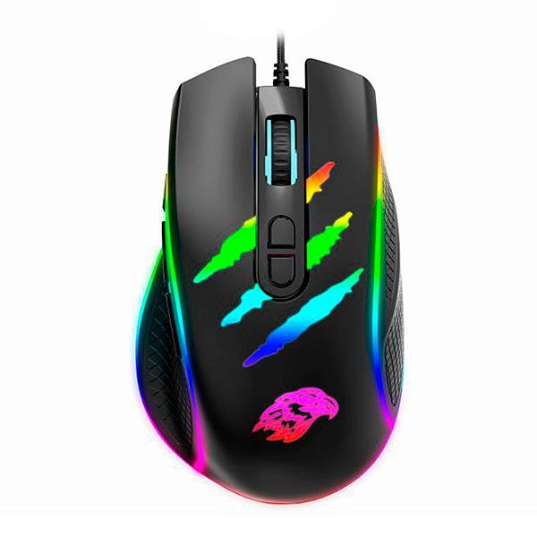 Mouse K-Mex Garra, ARGB, USB, 7200DPI, Programável, 8 Botões, Preto, M538US00010CB0X
