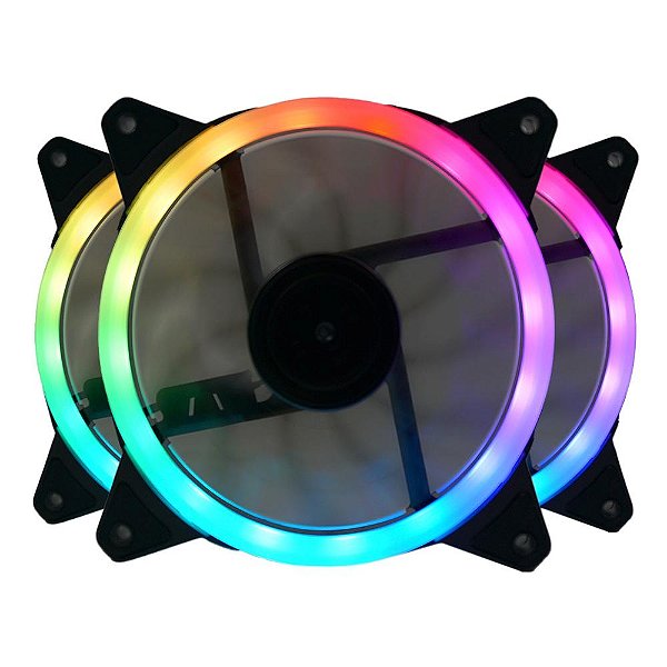 Kit 3 Cooler Fan Redragon GC-F011, 120mm, RGB, Controladora, Preto