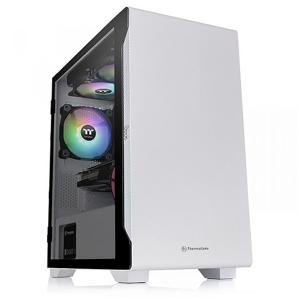 Gabinete ThermalTake S100TG, Mini-Tower, Vidro Temperado, Fonte 600W, 1x Fan, Branco, CA-3Q9-60S6WZ-00