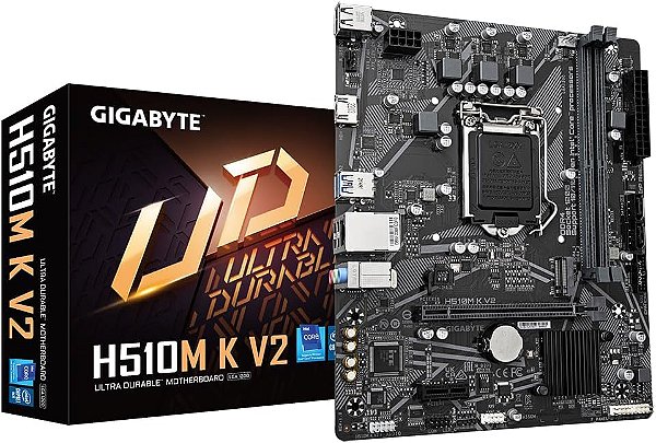 Placa Mãe Gigabyte H510M K V2, DDR4, LGA 1200, M-ATX, Chipset Intel Q470, H510M-K-V2