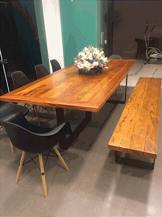 Mesa de Viga com Pé em T