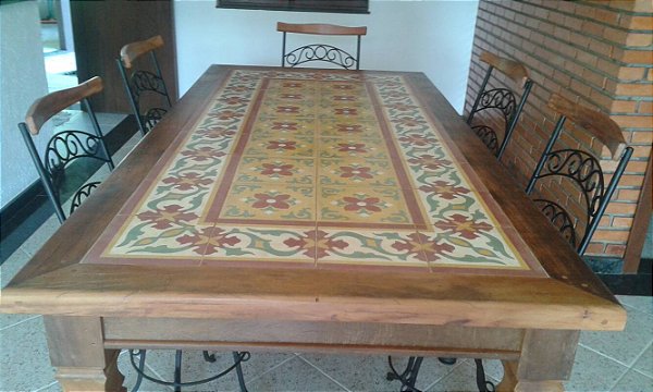 Mesa Rustica de ladrilho