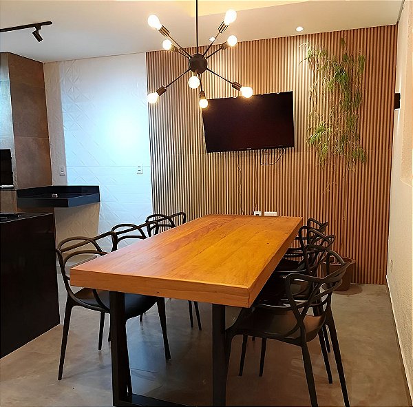 Mesa industrial de tábua de peroba rosa - 2m