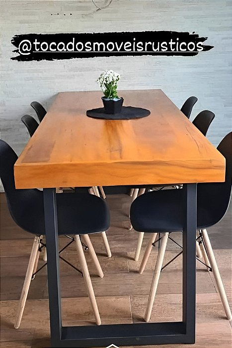 Mesa industrial de tábua de peroba rosa - 1,6m