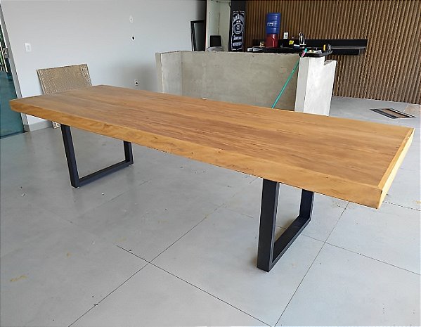 Mesa industrial de tábua de peroba rosa - 2,5m