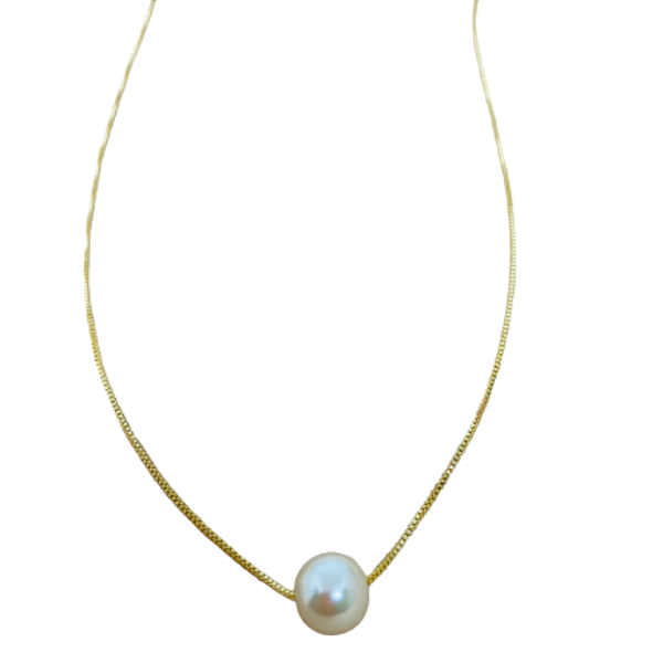 Colar Pingente Pérola - Folheado à ouro 18 k