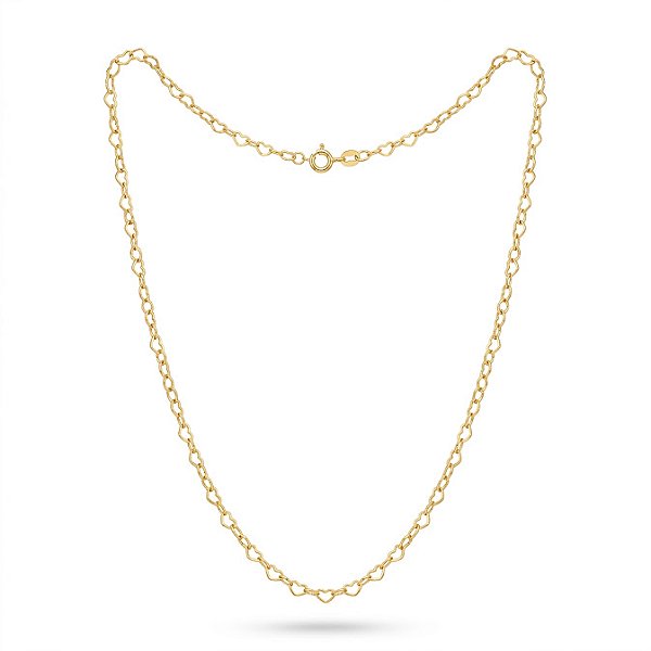 Choker Corrente Coração - Folheada à ouro 18 k