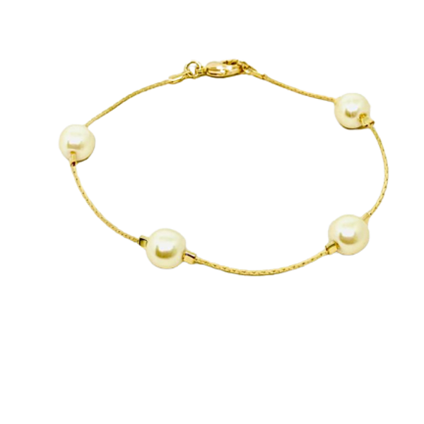 Pulseira Pérolas - Folheada à ouro 18 k