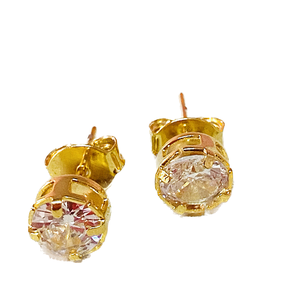 Brinco Ponto de Luz  Tradicional - Folheado á Ouro 18 k