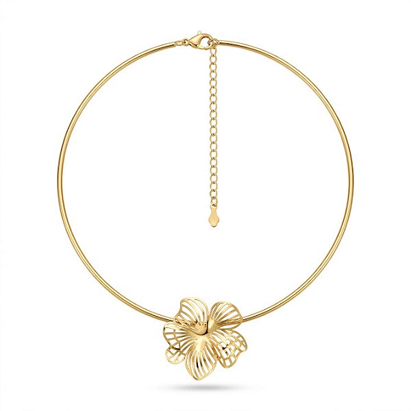 Choker Flor Dourado – Folheado a Ouro 18k