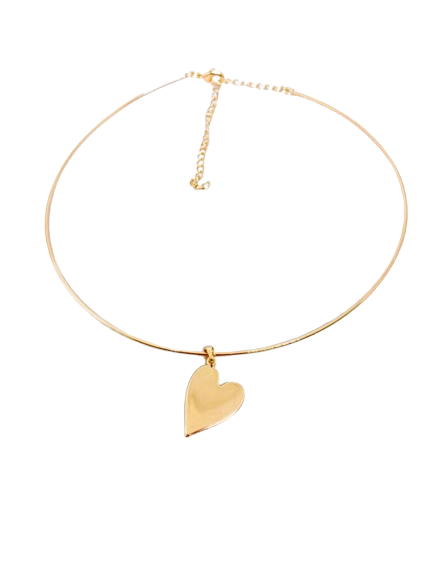 Choker  Pingente Coração - Folheado à Ouro 18 K