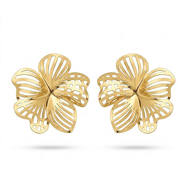 Brinco Flor Dourado – Folheado a Ouro 18k