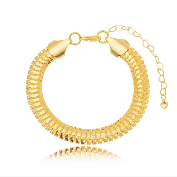 Pulseira com Designer Lacraia - Folheada à Ouro 18 k