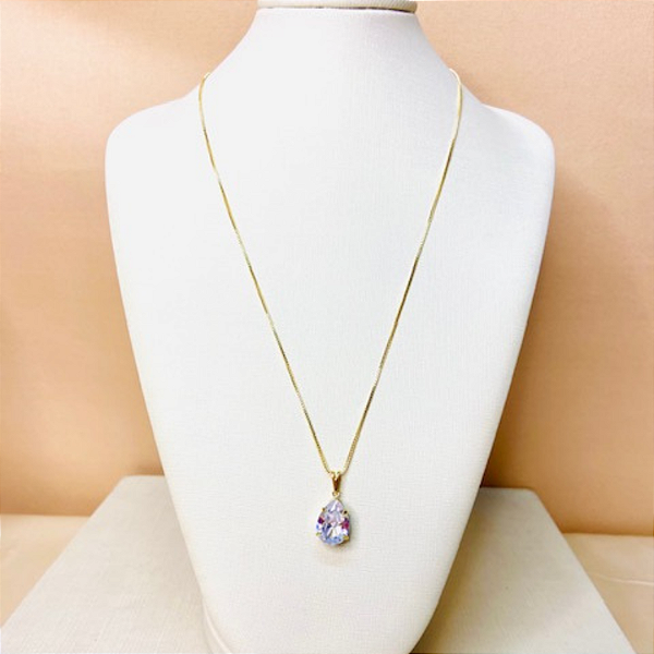 Colar Longo Pingente Gosta Zircônia Cristal