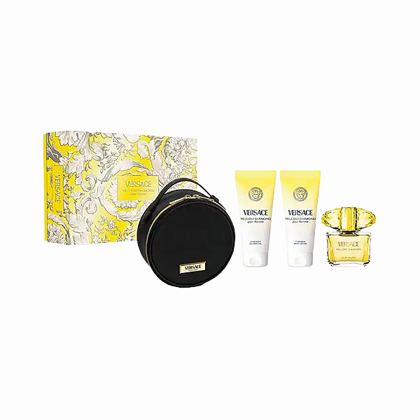 Kit Versace Yellow Diamond com bolsa 4 peças