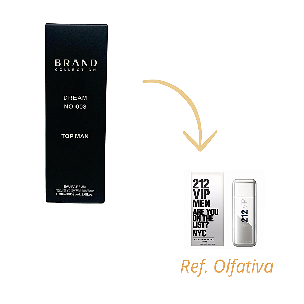 Brand Collection 008 - Perfume Masculino (Ref. Olfativa 212 Vip Men) 30ml