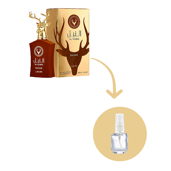 Fracionado Wazeer Al Noble Lattafa Eau de Parfum Unissex - Perfume Árabe (Ref.Olfativa Velvet Iris Pana Dora)