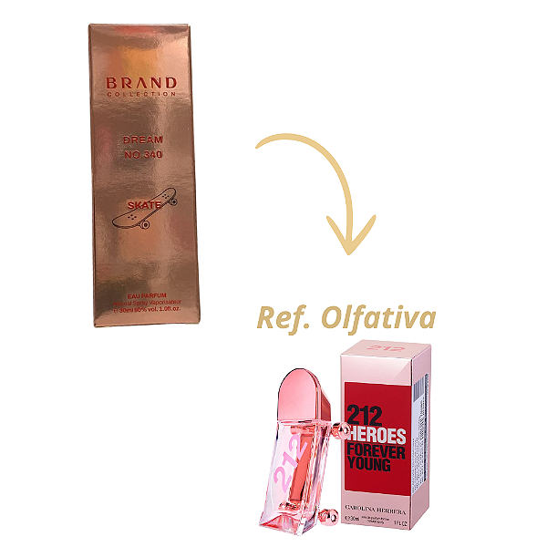 Brand Collection 340 Skate - Perfume Feminino 30ml (Ref. Olfativa 212 Heroes)