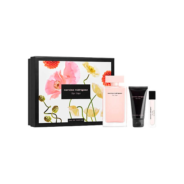 Kit Narciso Rodriguez For Her EDP 100ml + Minuatura 10ml + Loção 50ml