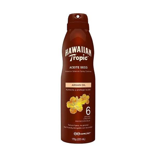 Protetor Solar em Spray Hawaiian Tropic Aceite Seco FPS 6 -  220g