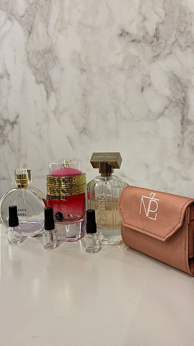 Kit promocional Mãe Enjoada - Necessaire decante + 3 decantes 5ml