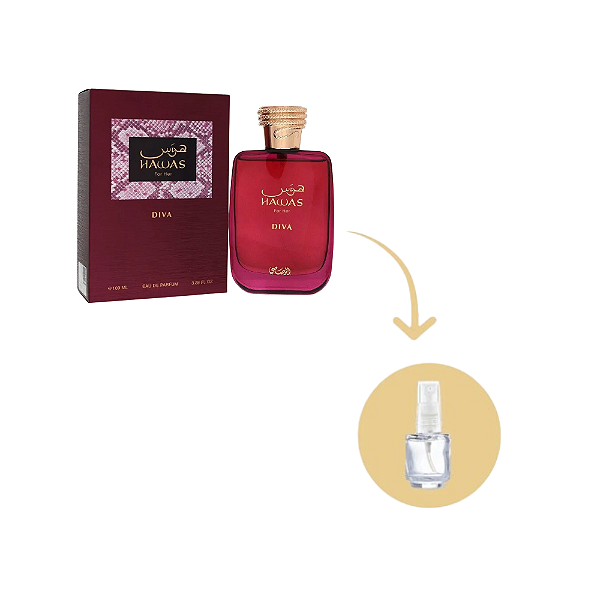 Fracionado Hawas For Her Diva Rasasi Eau De Parfum - Perfume Árabe Feminino