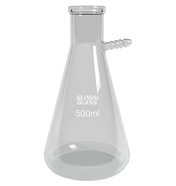 Frasco Kitazatto Vidro Boro 3.3 C/ Saída Superior 500ml - CX/ 6 unidades