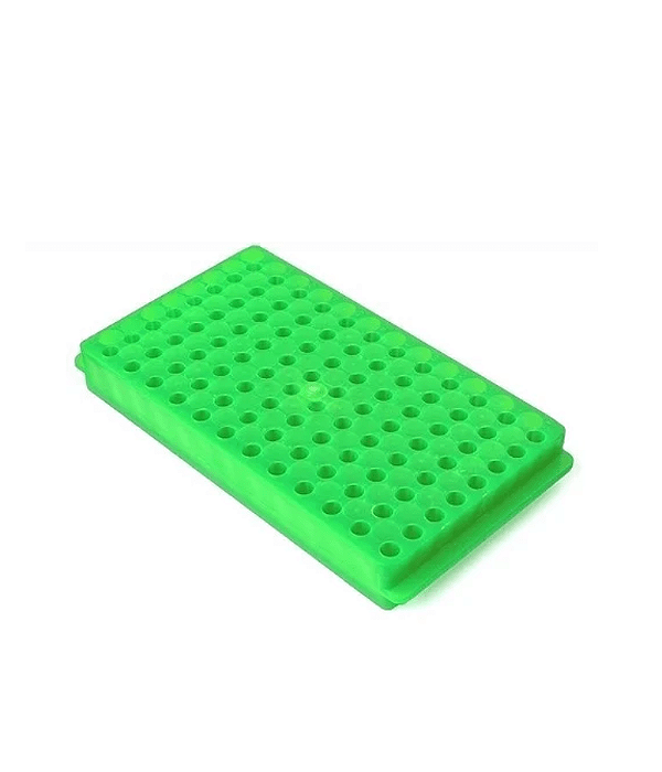 Estante Dupla Face Autoclavável em PP P/ 96 Microtubos de 0,5 e 1,5/2,0ml - Verde