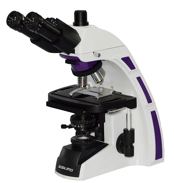 Microscopio Trinocular Otica Infinita Planacromatico Led 1600x Com Condensador Campo Escuro