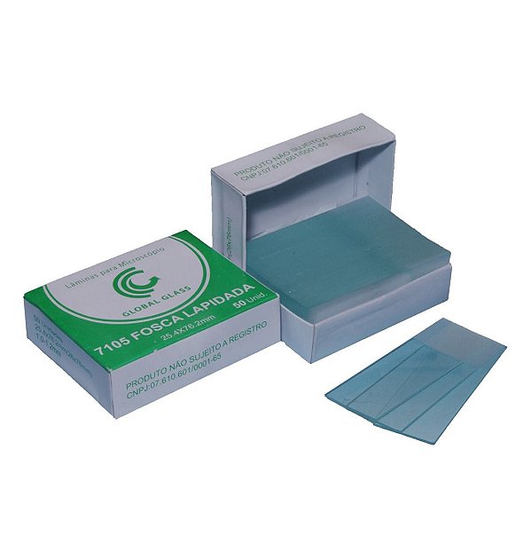 Lamina Microscopia Fosca Lapidada - pct c/ 50 un